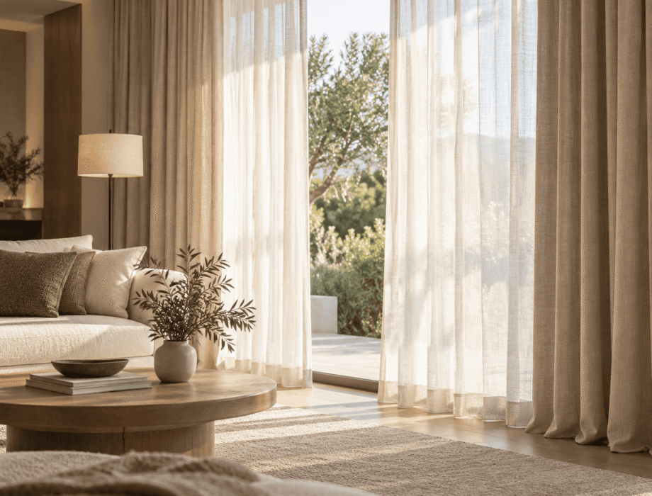 Cortines tèrmiques per millorar el confort Cortines de teixit dens instal·lades al costat d'una finestra