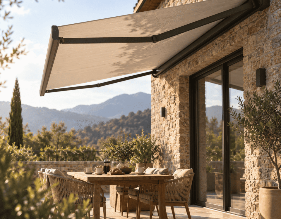 Mostres de teixits per a tendals d'exterior en diferents colors